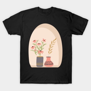 Potteries And Flowers On The Window T-Shirt